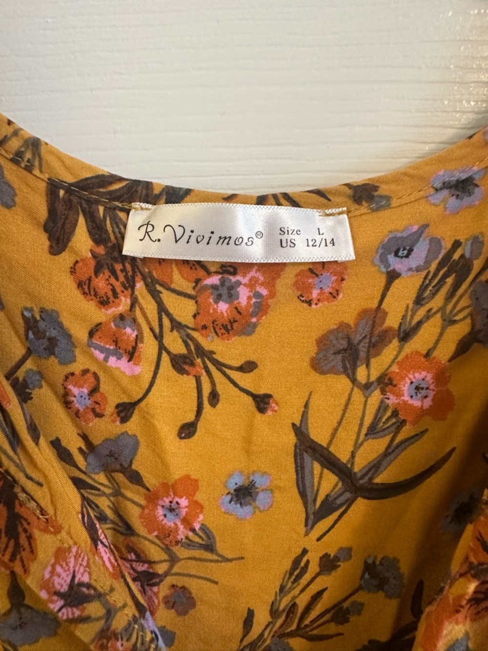 Mustard Floral Boho Tassel Dress - Picture 2 of 4